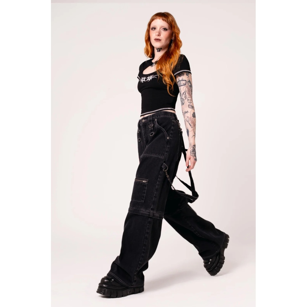 Hell Bunny - Sid X Jeans Wide leg trousers - Black